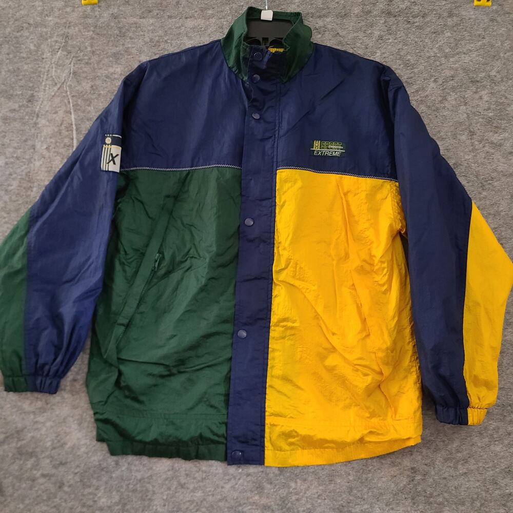 Extreme Windbreaker Mens Large Blue Color Block Vintage Sport Champions